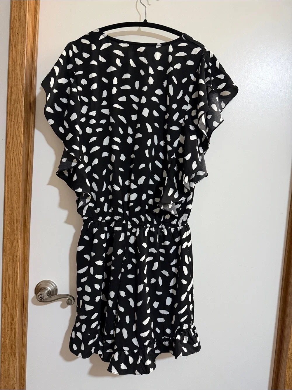 Umgee Black & White Abstract Wrap Romper